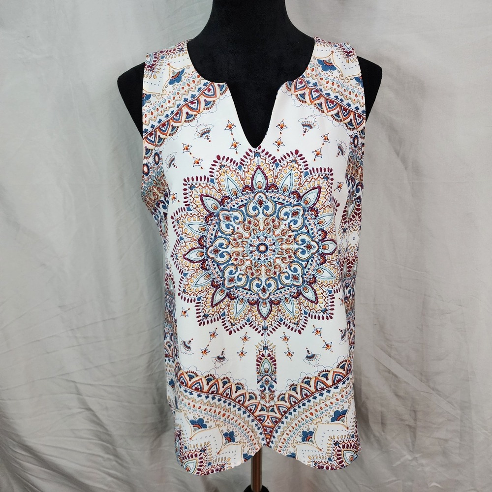 VERSE Size Small "Jory" Split Neck Sleeveless Business Casual Boho Cami Blouse‎